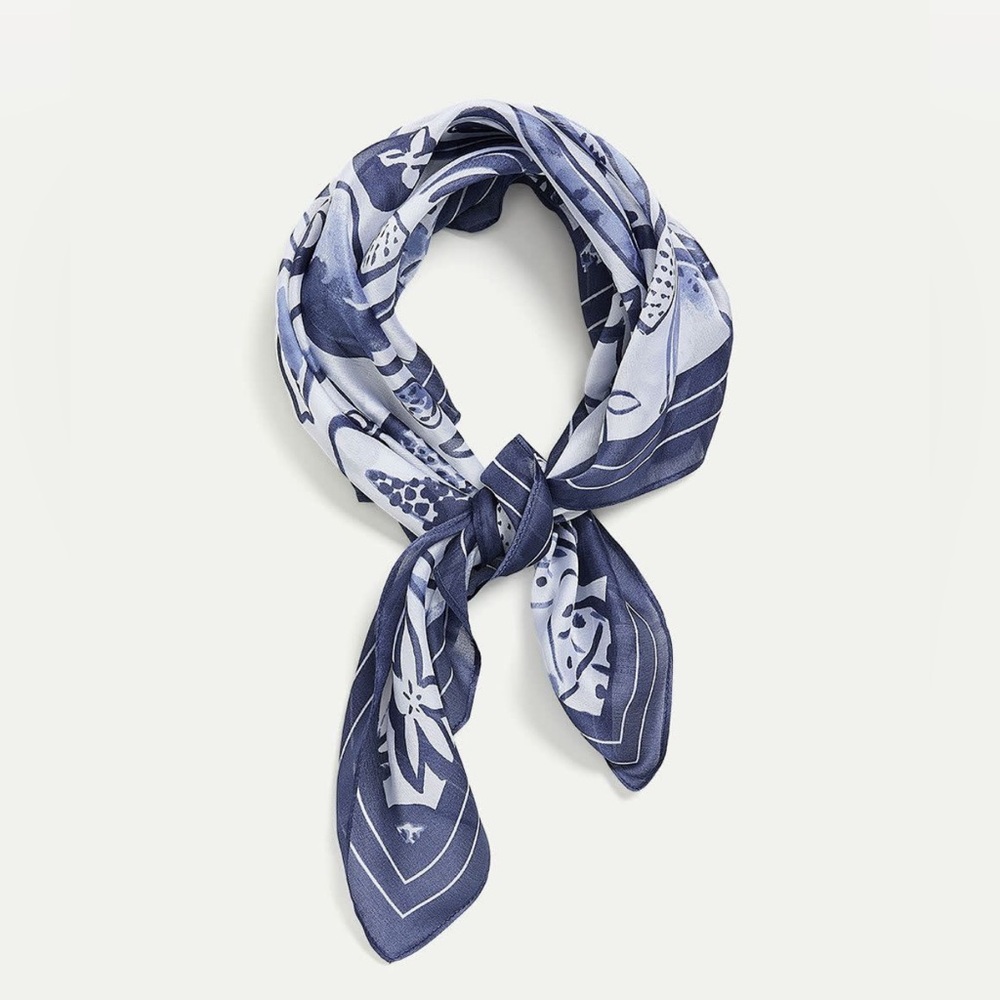 💙 NEW Silky Square Fruit Print Scarf